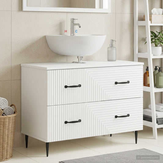 Bathroom Sink Cabinet HAARLEM White 82 x 41x 58.5 cm