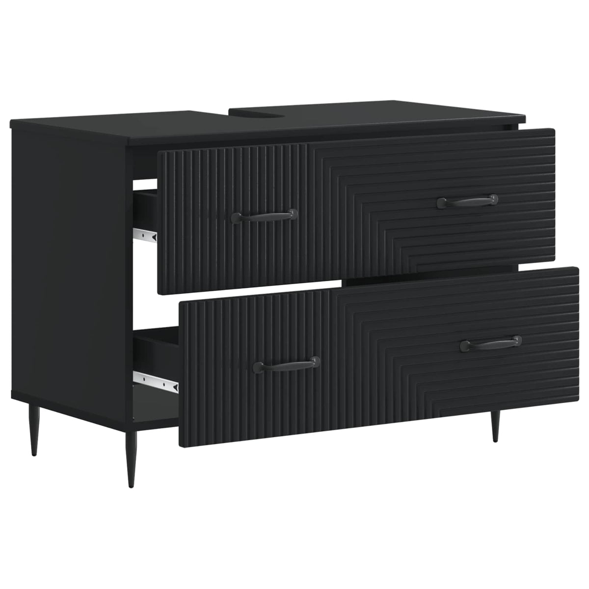 Bathroom Sink Cabinet HAARLEM Black 82 x 41x 58.5 cm