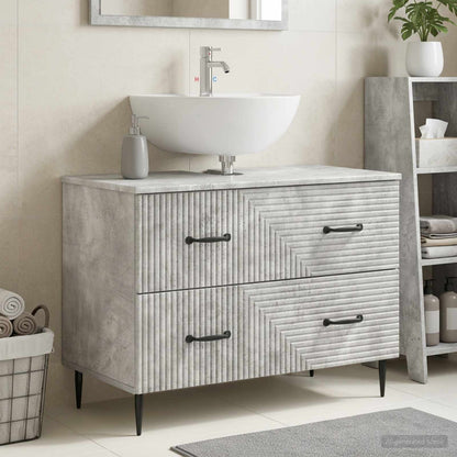 Bathroom Sink Cabinet HAARLEM Concrete Grey 82 x 41x 58.5 cm