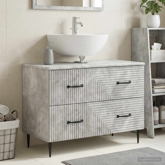 Bathroom Sink Cabinet HAARLEM Concrete Grey 82 x 41x 58.5 cm