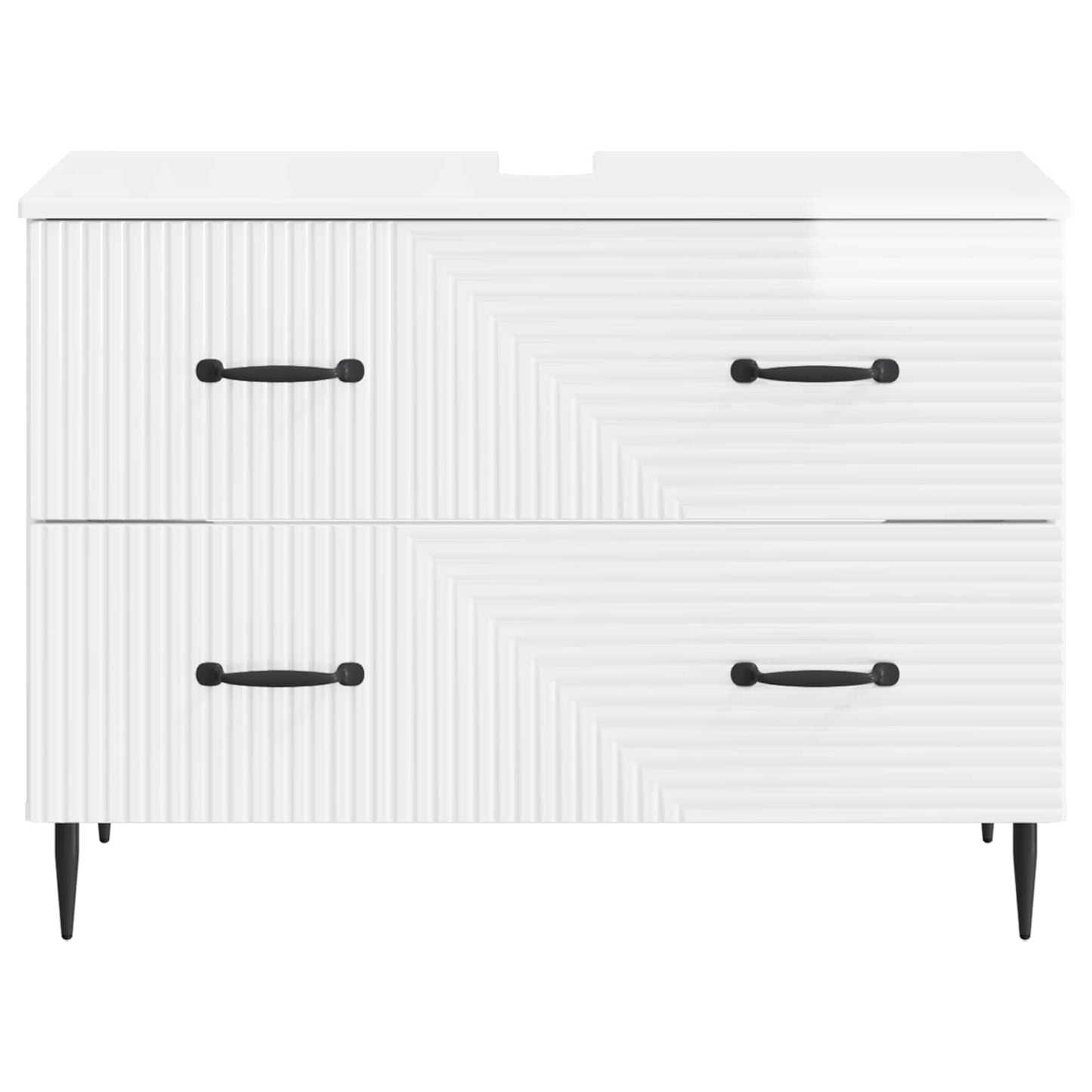 Bathroom Sink Cabinet HAARLEM High Gloss White 82 x 41x 58.5 cm