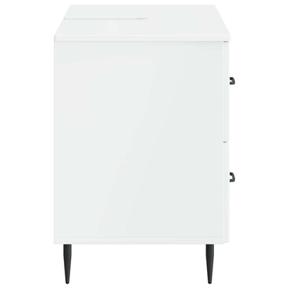 Bathroom Sink Cabinet HAARLEM High Gloss White 82 x 41x 58.5 cm