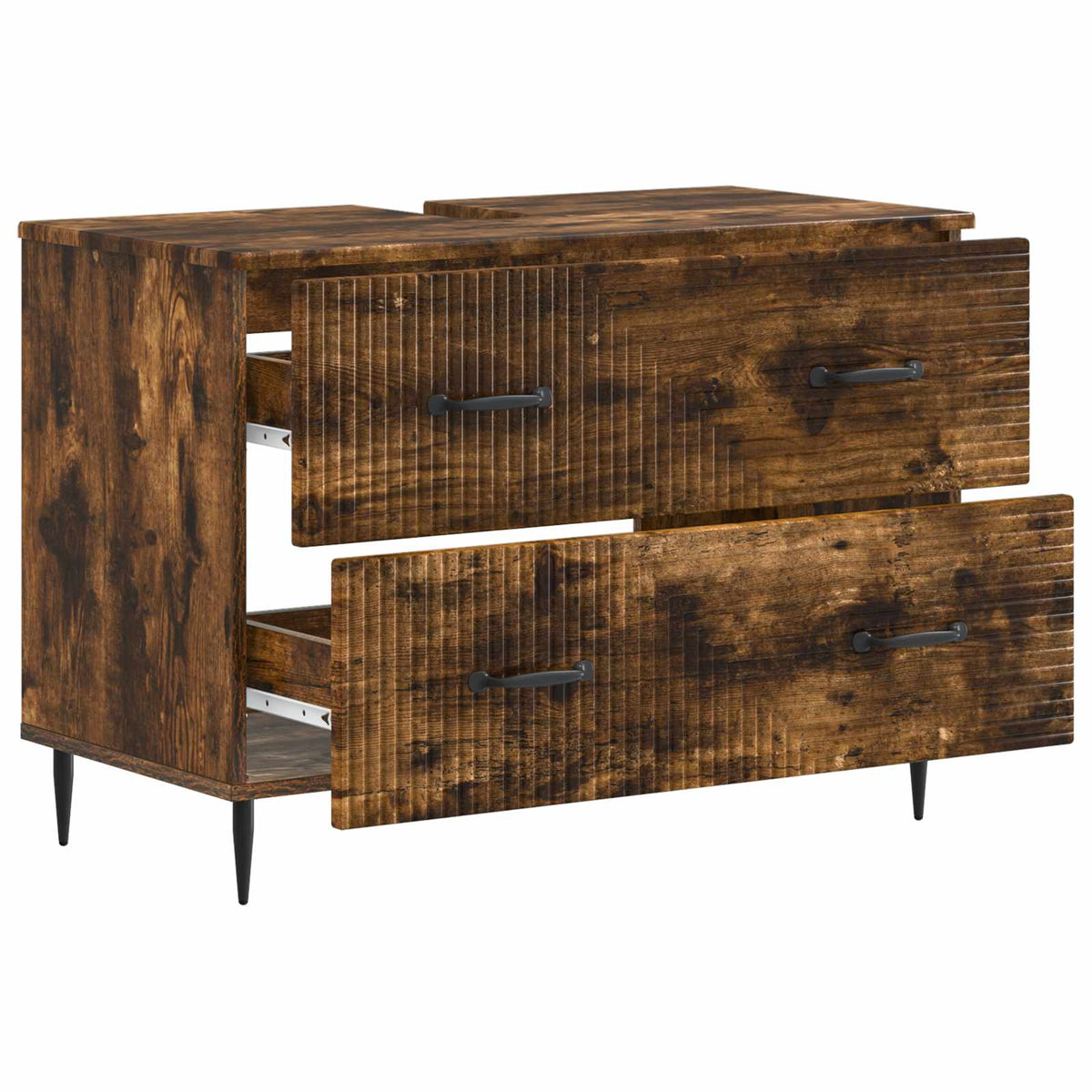 Bathroom Sink Cabinet HAARLEM Smoked Oak 82 x 41x 58.5 cm