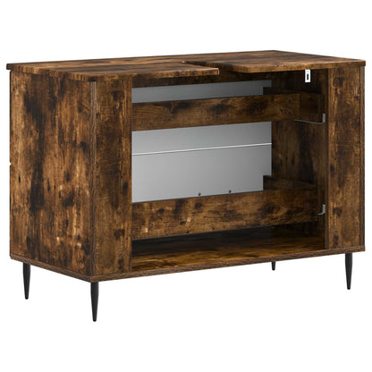Bathroom Sink Cabinet HAARLEM Smoked Oak 82 x 41x 58.5 cm