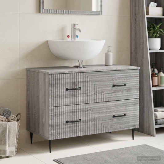 Bathroom Sink Cabinet HAARLEM Grey Sonoma 82 x 41x 58.5 cm