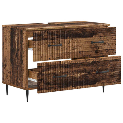 Bathroom Sink Cabinet HAARLEM Old Wood 82 x 41x 58.5 cm