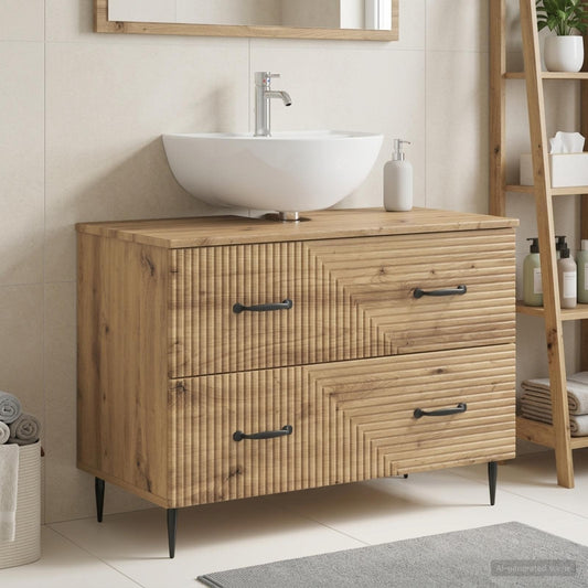 Bathroom Sink Cabinet HAARLEM Artisan Oak 82 x 41x 58.5 cm