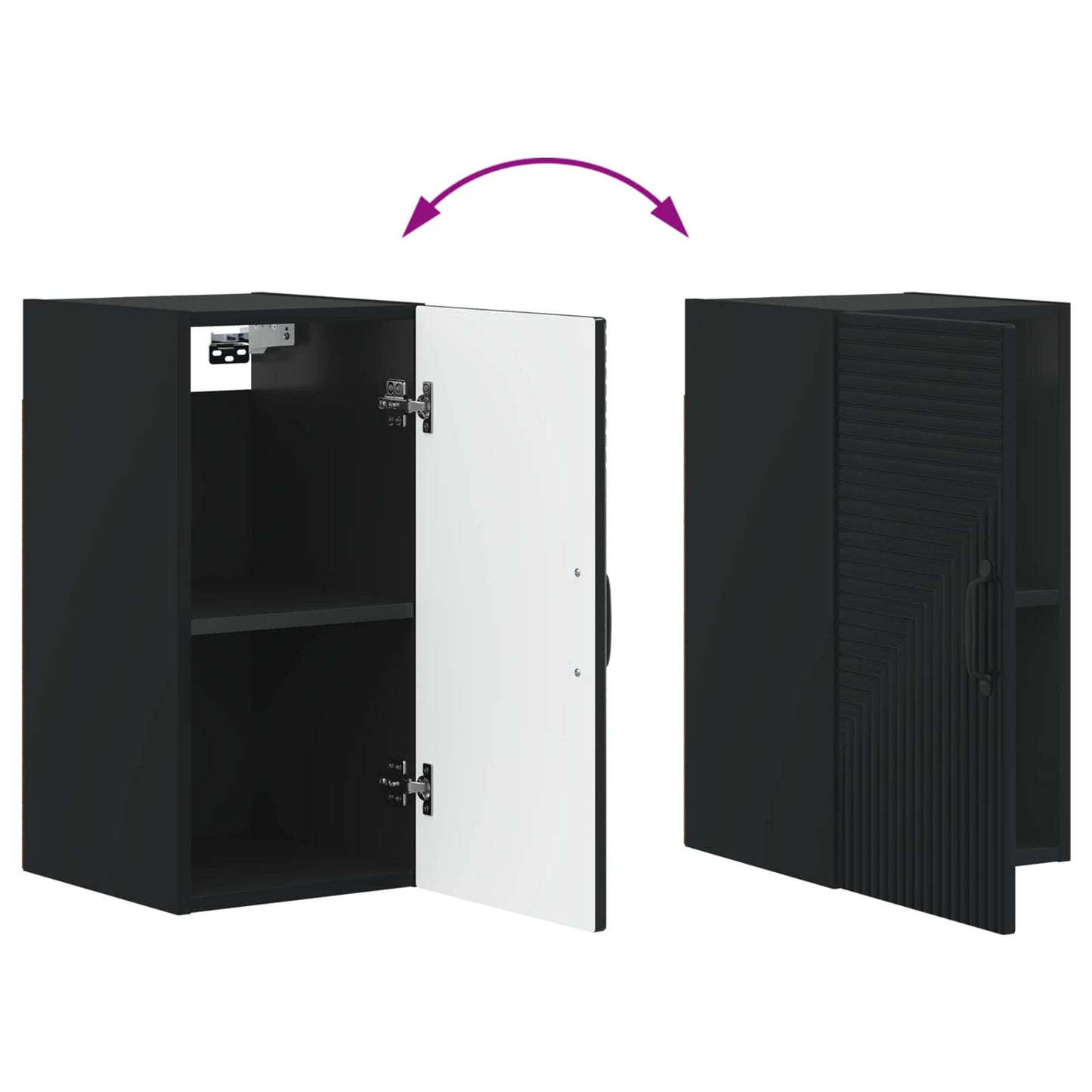 Bathroom Wall Cabinet HAARLEM Black 30 x 31 x 59 cm