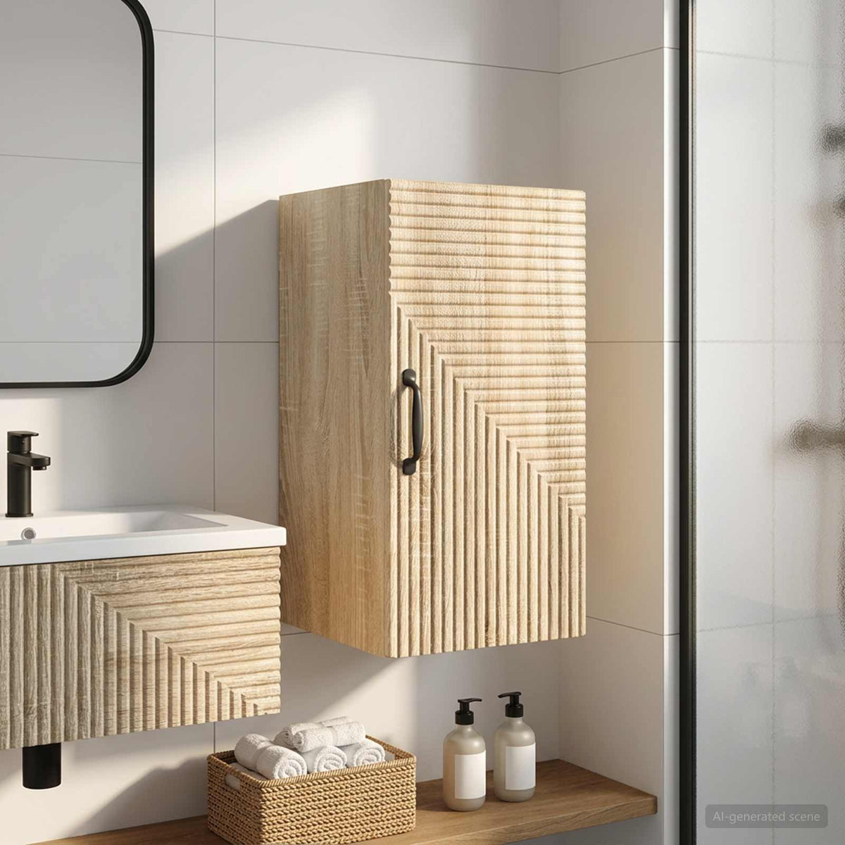Bathroom Wall Cabinet HAARLEM Sonoma Oak 30 x 31 x 59 cm