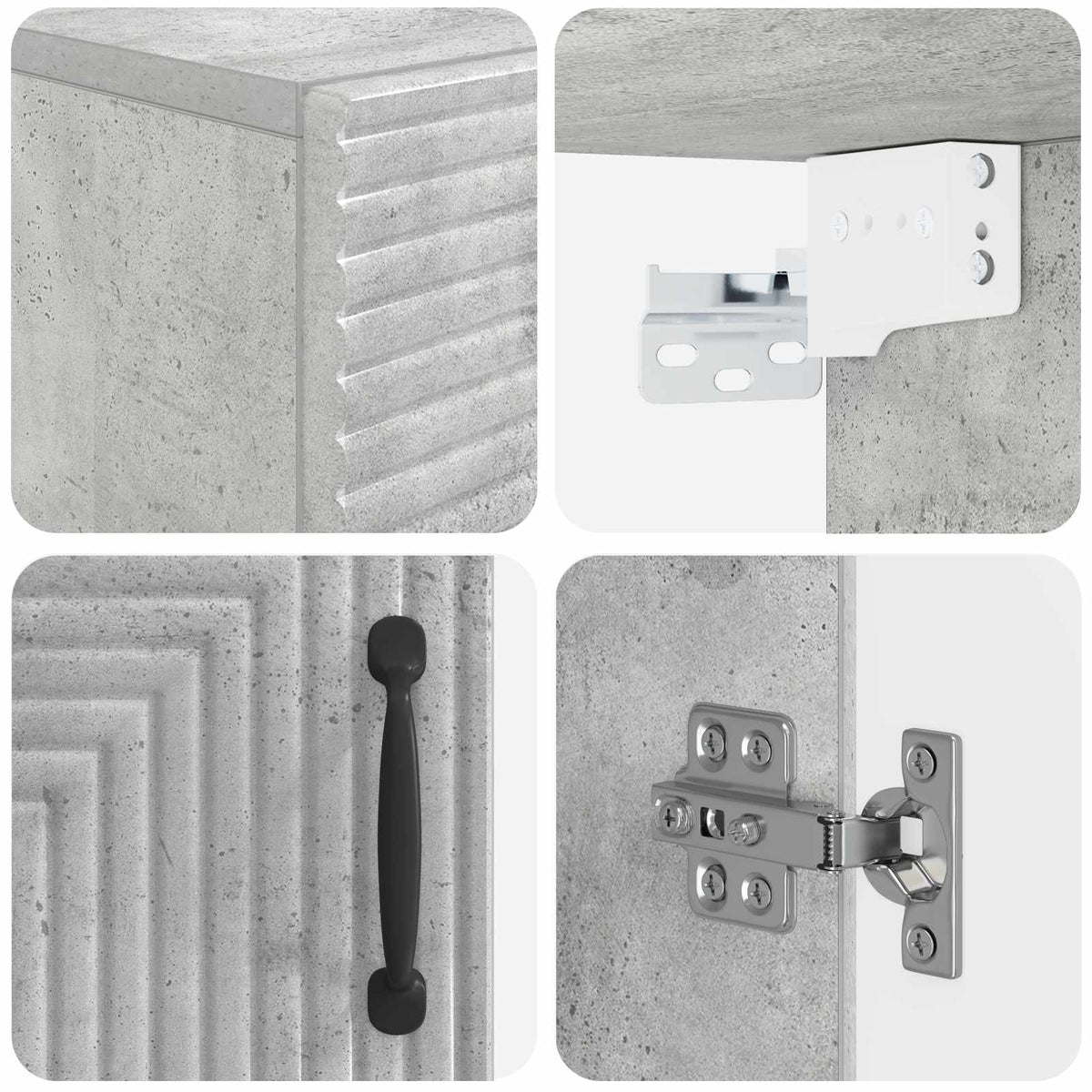 Bathroom Wall Cabinet HAARLEM Concrete Grey 30 x 31 x 59 cm