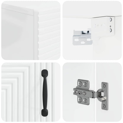 Bathroom Wall Cabinet HAARLEM High Gloss White 30 x 31 x 59 cm