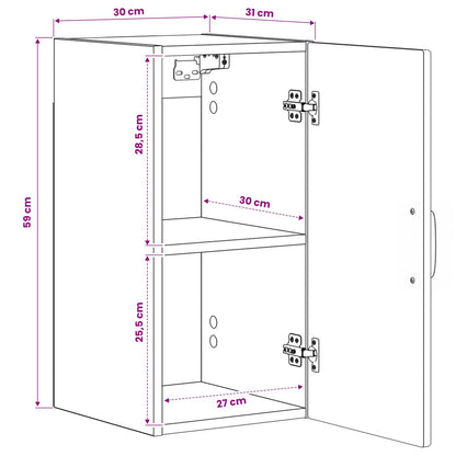 Bathroom Wall Cabinet HAARLEM Smoked Oak 30 x 31 x 59 cm
