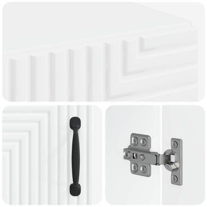 Bathroom Cabinet with Open Shelf HAARLEM White 30 x 31 x 190 cm