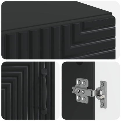 Bathroom Cabinet with Open Shelf HAARLEM Black 30 x 31 x 190 cm