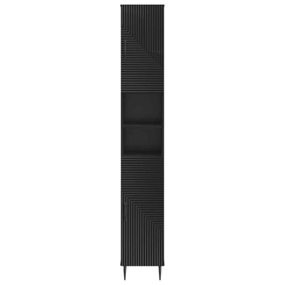 Bathroom Cabinet with Open Shelf HAARLEM Black 30 x 31 x 190 cm