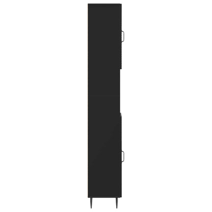 Bathroom Cabinet with Open Shelf HAARLEM Black 30 x 31 x 190 cm
