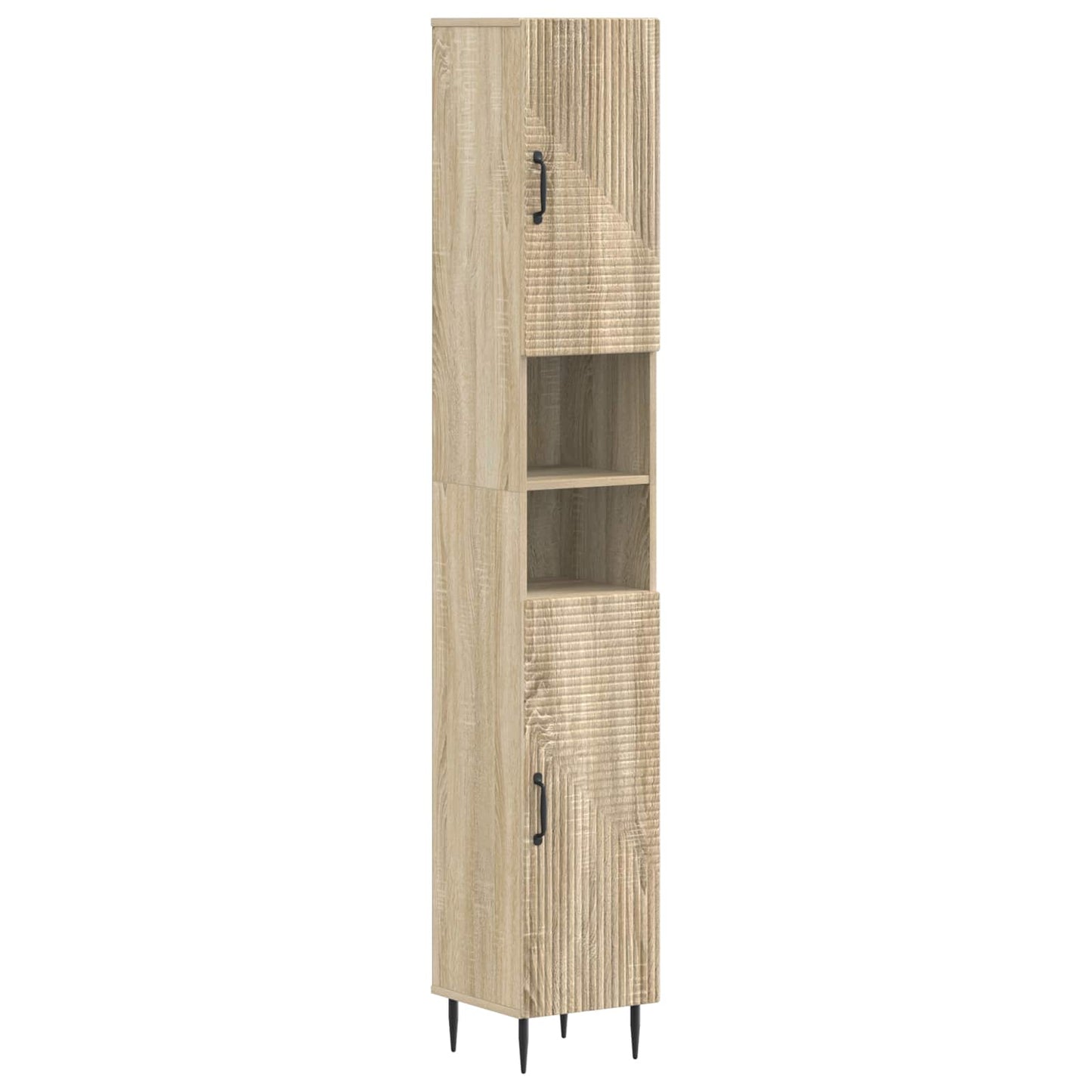 Bathroom Cabinet with Open Shelf HAARLEM Sonoma Oak