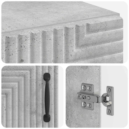 Bathroom Cabinet with Open Shelf HAARLEM Concrete Grey