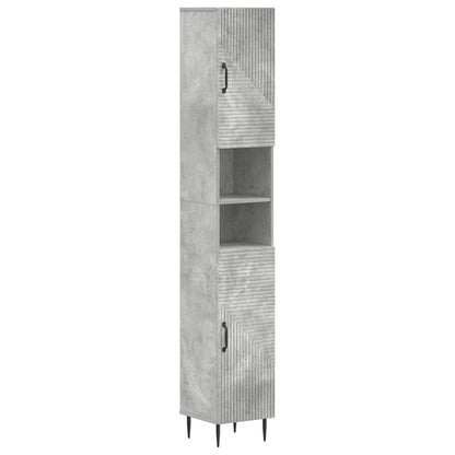 Bathroom Cabinet with Open Shelf HAARLEM Concrete Grey