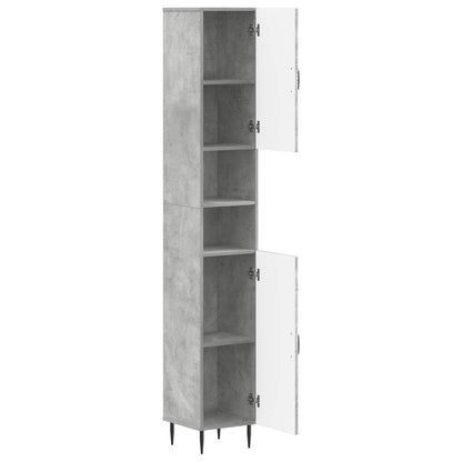 Bathroom Cabinet with Open Shelf HAARLEM Concrete Grey