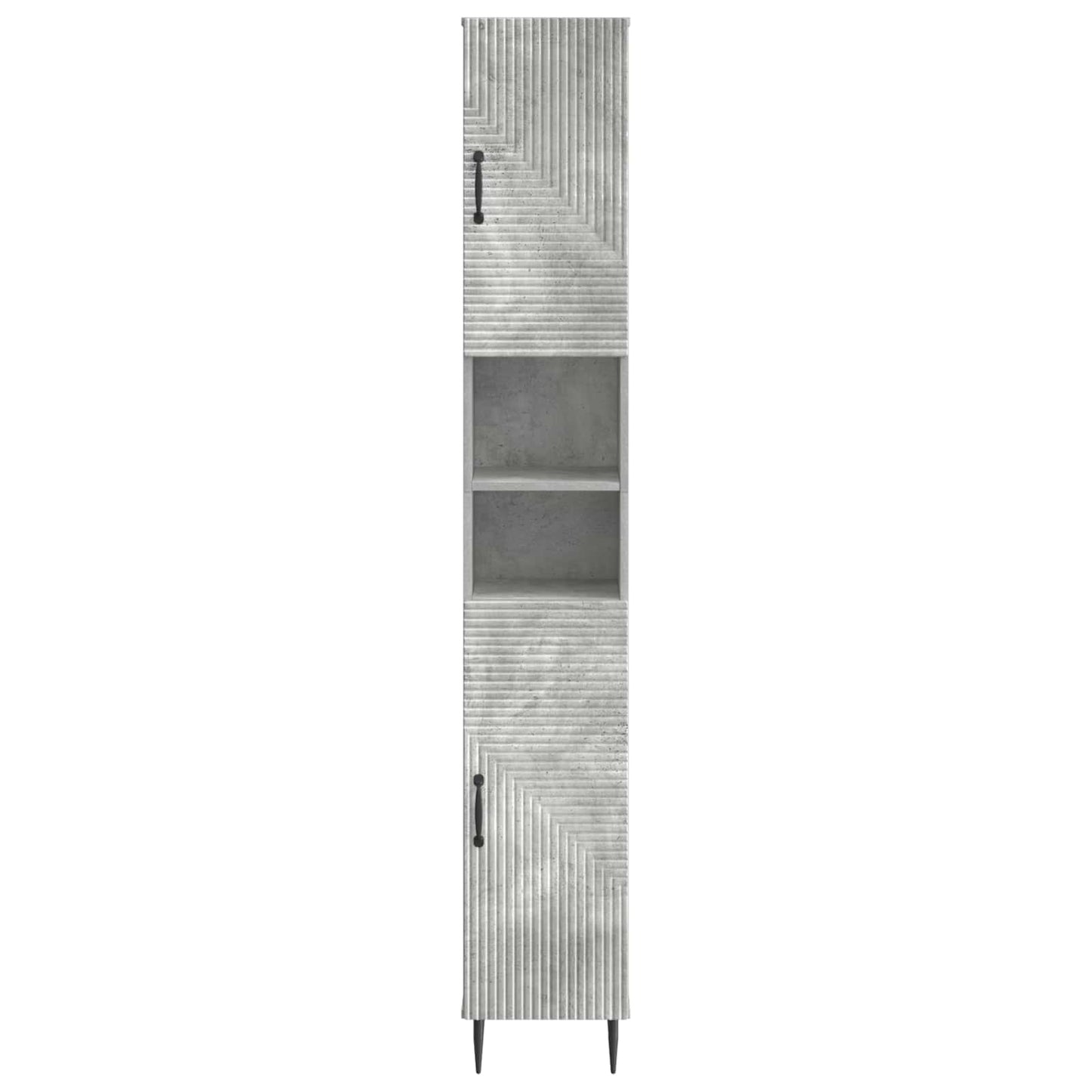Bathroom Cabinet with Open Shelf HAARLEM Concrete Grey