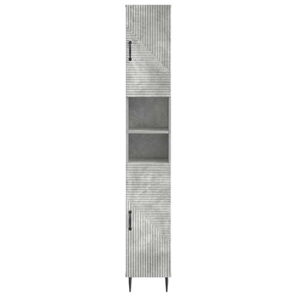 Bathroom Cabinet with Open Shelf HAARLEM Concrete Grey