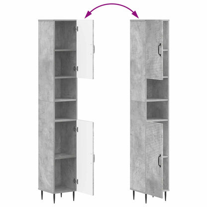 Bathroom Cabinet with Open Shelf HAARLEM Concrete Grey