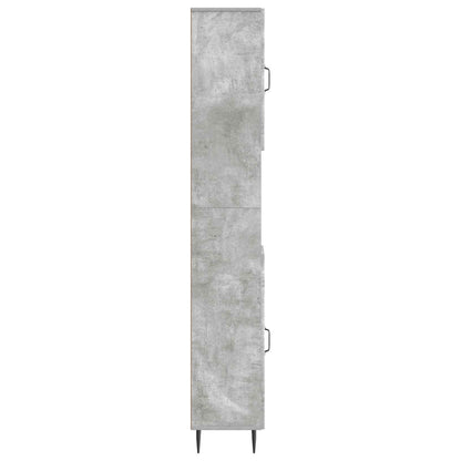 Bathroom Cabinet with Open Shelf HAARLEM Concrete Grey