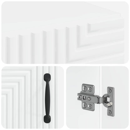 Bathroom Cabinet with Open Shelf HAARLEM High Gloss White