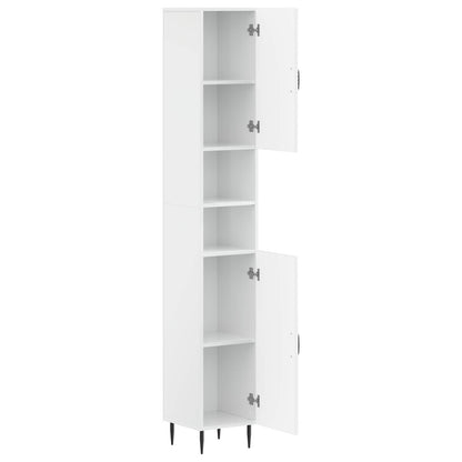 Bathroom Cabinet with Open Shelf HAARLEM High Gloss White