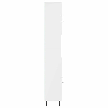 Bathroom Cabinet with Open Shelf HAARLEM High Gloss White