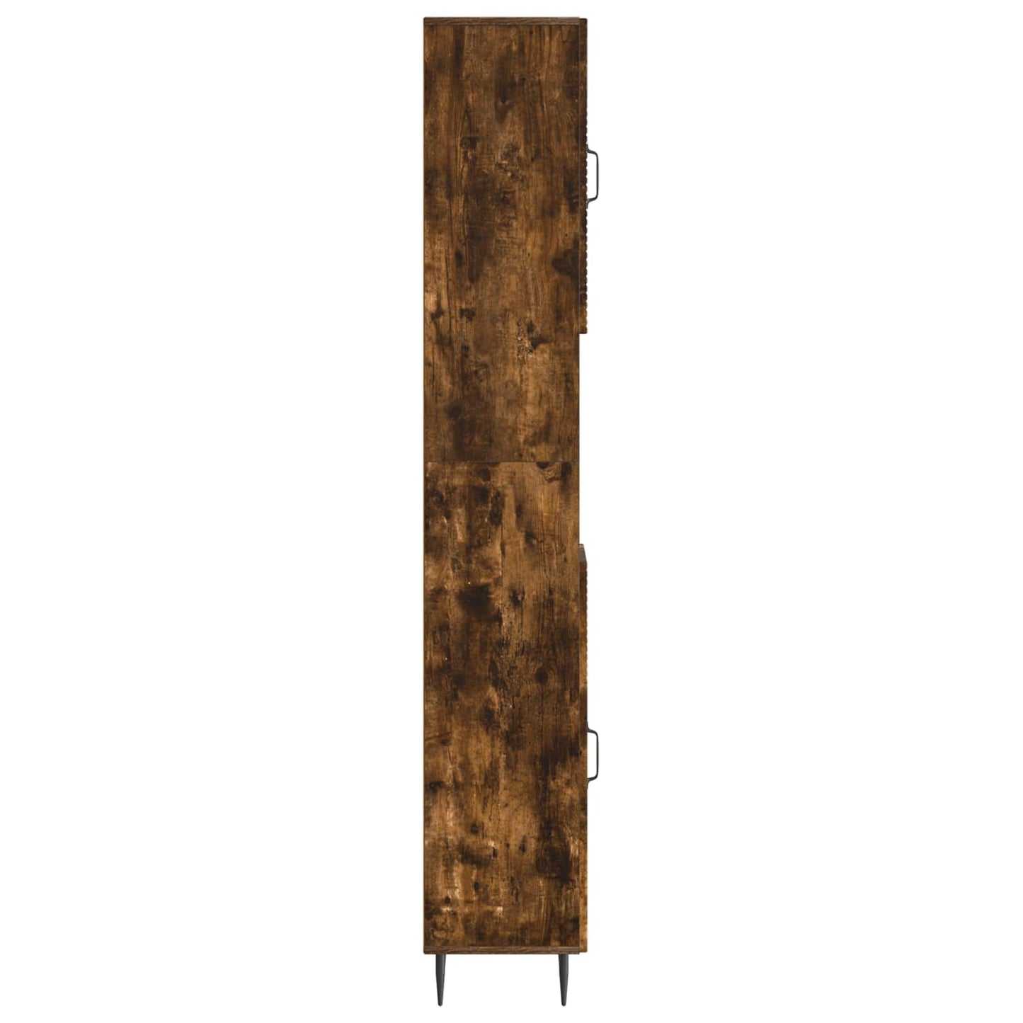 Bathroom Cabinet with Open Shelf HAARLEM Smoked Oak