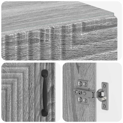 Bathroom Cabinet with Open Shelf HAARLEM Grey Sonoma