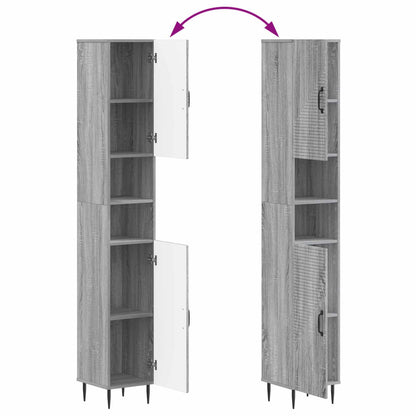 Bathroom Cabinet with Open Shelf HAARLEM Grey Sonoma