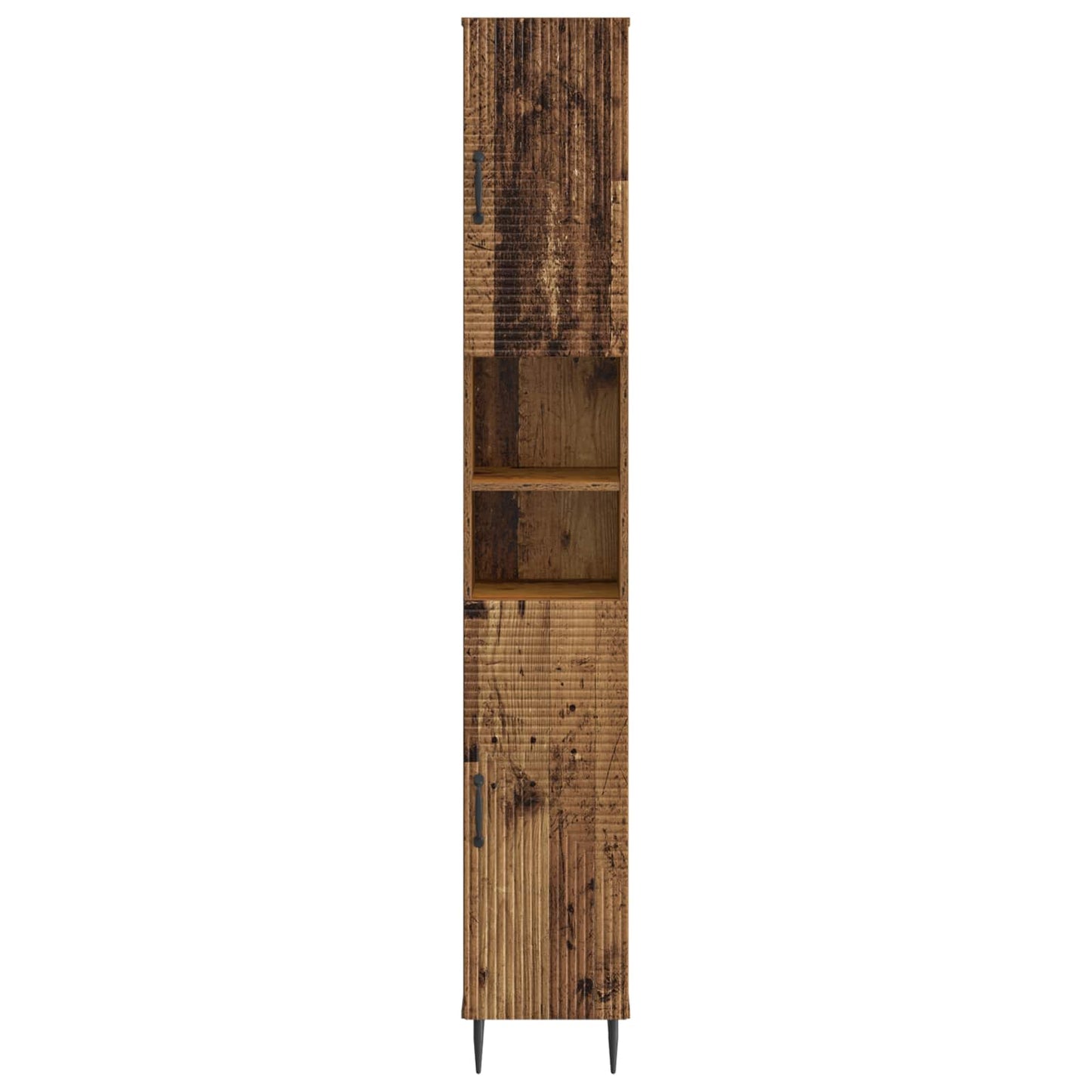 Bathroom Cabinet with Open Shelf HAARLEM Old Wood