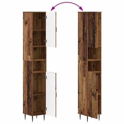 Bathroom Cabinet with Open Shelf HAARLEM Old Wood