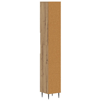 Bathroom Cabinet with Open Shelf HAARLEM Artisan Oak