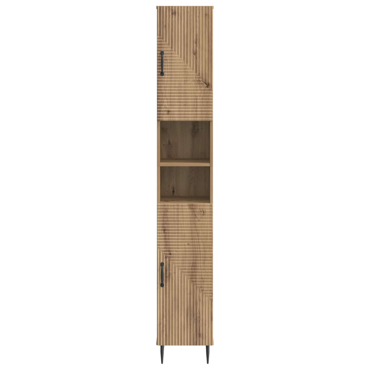 Bathroom Cabinet with Open Shelf HAARLEM Artisan Oak