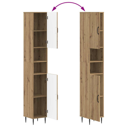 Bathroom Cabinet with Open Shelf HAARLEM Artisan Oak