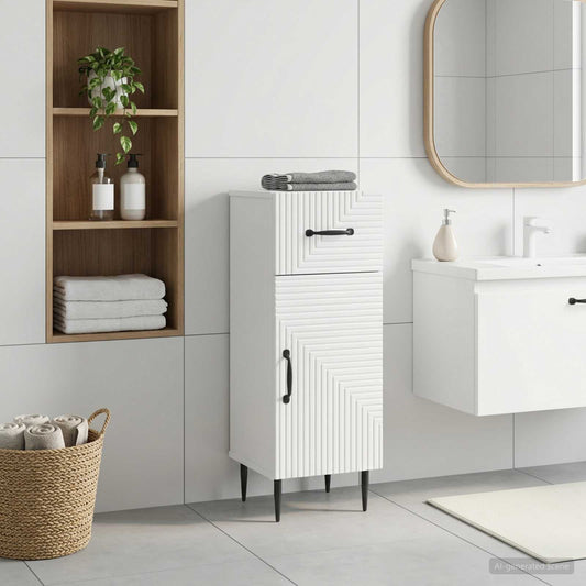 Bathroom Storage Cainet HAARLEM White 30 x 31 x 80 cm