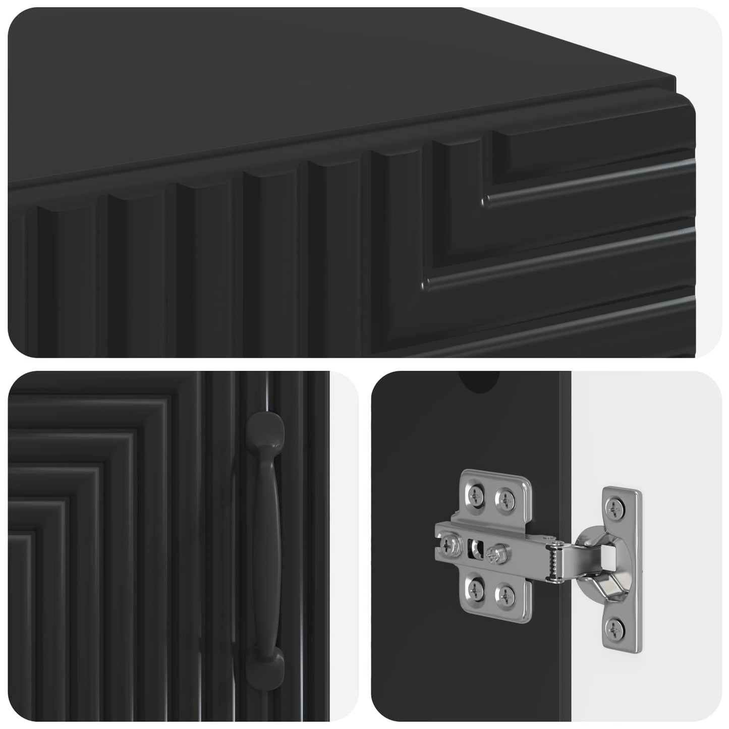 Bathroom Storage Cainet HAARLEM Black 30 x 31 x 80 cm