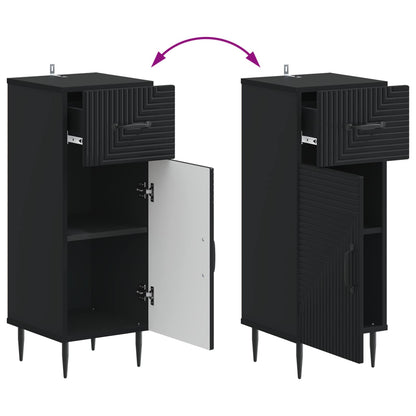 Bathroom Storage Cainet HAARLEM Black 30 x 31 x 80 cm