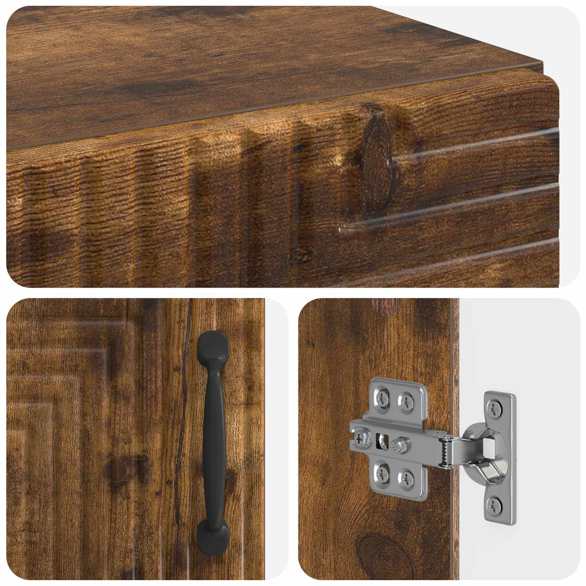 Bathroom Storage Cainet HAARLEM Smoked Oak 30 x 31 x 80 cm