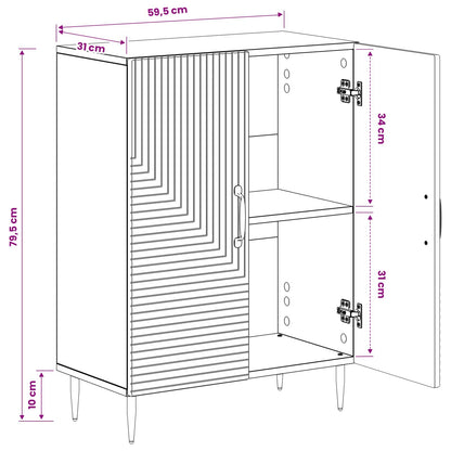 Bathroom Storage Cainet HAARLEM Black 59.5 x 31 x 80 cm