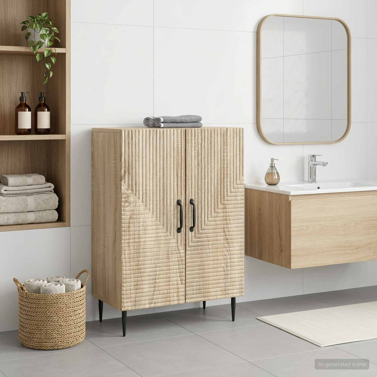 Bathroom Storage Cainet HAARLEM Sonoma Oak 59.5 x 31 x 80 cm