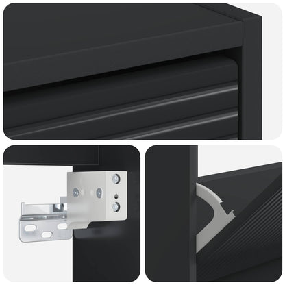 Wall-Mounted Shoe Cabinet HAARLEM 71 x 17 x 43 cm Black