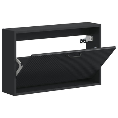 Wall-Mounted Shoe Cabinet HAARLEM 71 x 17 x 43 cm Black
