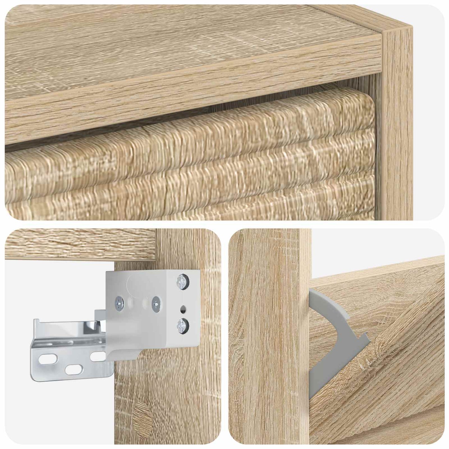 Wall-Mounted Shoe Cabinet HAARLEM 71 x 17 x 43 cm Sonoma Oak