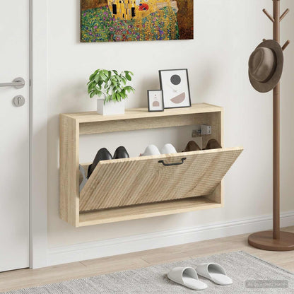 Wall-Mounted Shoe Cabinet HAARLEM 71 x 17 x 43 cm Sonoma Oak