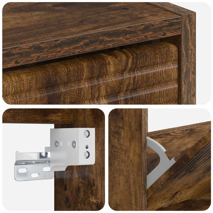 Wall-Mounted Shoe Cabinet HAARLEM 71 x 17 x 43 cm Smoked Oak